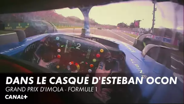 Le départ depuis le casque d'Esteban Ocon - Grand Prix d'Imola - F1