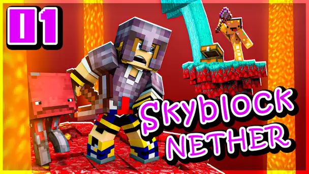 Minecraft MAIS sur des îles du Nether ! | Skyblock Nether #01 ft. @Ninjaxx