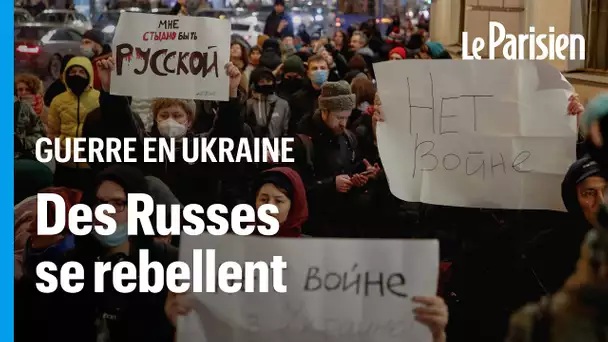 Des Russes manifestent et disent "non" à l'invasion de l'Ukraine par leur pays