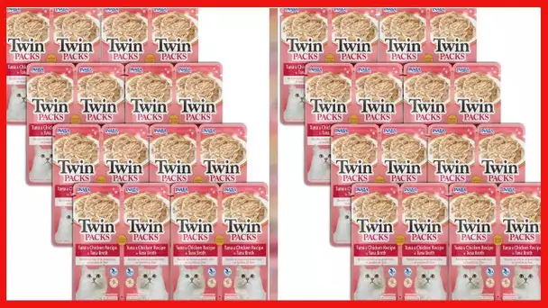 INABA Twin Packs for Cats, Grain-Free Shredded Chicken & Broth