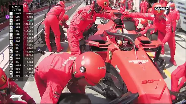 Arrêt au stand du leader Vettel