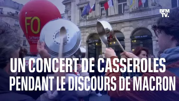 Ces manifestants ont boycotté l'allocution d'Emmanuel Macron