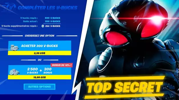 LES SKINS SECRETS "AQUAMAN ET BLACK MANTA" SUR FORTNITE ! (+ NOUVEAU SYSTEM V-BUCKS)