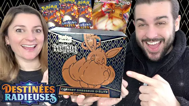 ON A RECU LA NOUVELLE ELITE TRAINER BOX DESTINEES RADIEUSES EVOLI VMAX ! OUVERTURE POKEMON