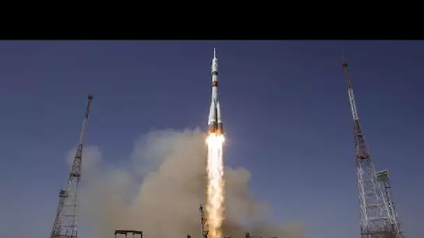 Décollage de la fusée Soyouz vers l'ISS, 60 ans après le voyage de Youri Gagarine dans l'espace