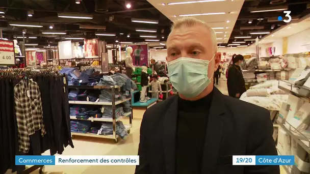 Contrôles pour le respect des gestes barrières dans les magasins à Nice