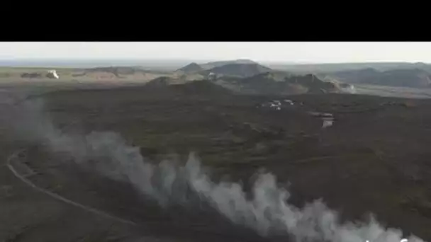 Islande,  péninsule de Snaefellsness : vallée érodée, moutons