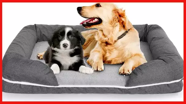 Furstrom Solid Memory Foam Dog Bed | Small Medium Large X-Large Orthopedic | Washable Cover