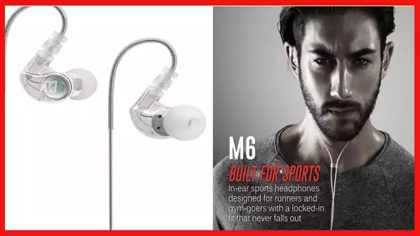 MEE audio M6 Sport Wired Earbuds, Noise Isolating In Ear Headphones, Sweatproof Earphones