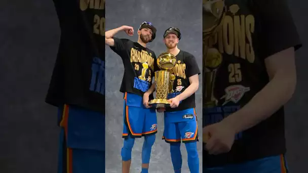 Chet & iHart take their pics after winning the 2025 NBA championship