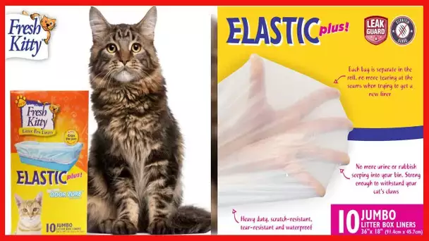 Fresh Kitty Durable, Easy Clean Up Elastic Jumbo Scented Odor Zorb Litter Pan Box Liners