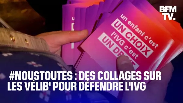 Le collectif féministe #NousToutes lance une campagne de collages pro-IVG sur les Vélib'