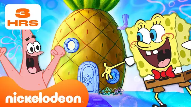 Bob l'Éponge | + de 3 HEURES dans les maisons de Bikini Bottom ! 🍍 | Nickelodeon France