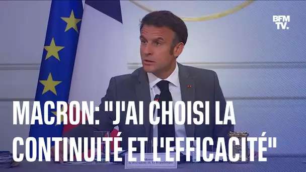 "J'ai choisi la continuité et l'efficacité": Emmanuel Macron s'exprime sur le remaniement