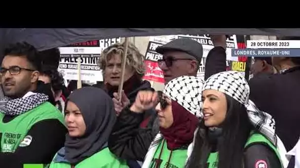 🇬🇧   Des milliers de personnes ont participé à un rassemblement en faveur de la Palestine à Londres
