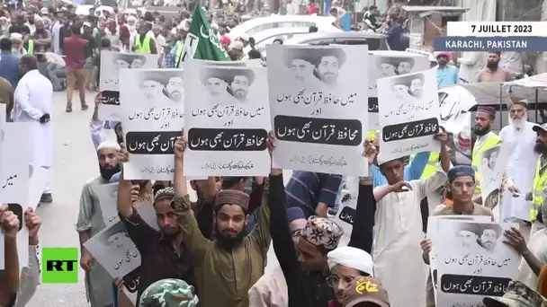 Pakistan : des manifestants mettent le feu à un drapeau suédois lors d'une manifestation