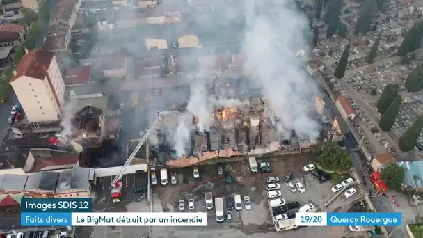 Sud-Aveyron : le BigMat de Millau détruit par un incendie