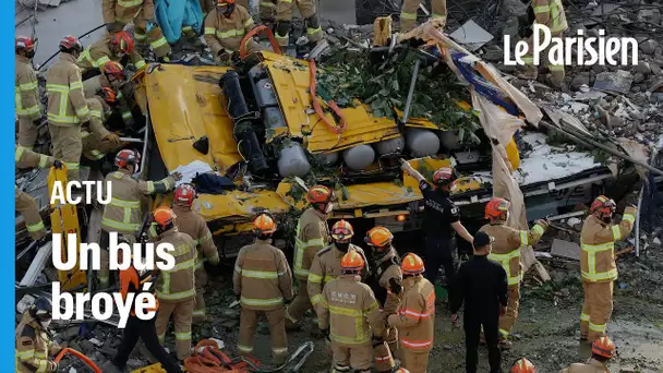 Corée du Sud : un immeuble s’effondre sur un bus, faisant 9 morts et 8 blessés