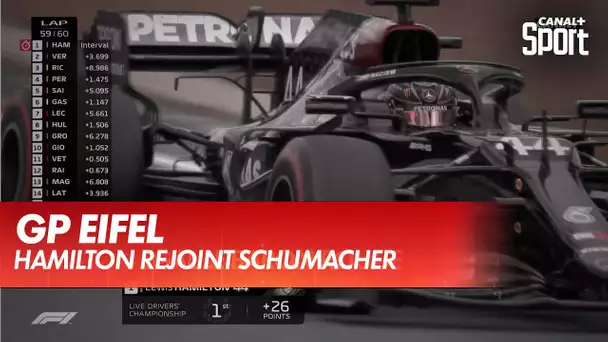 Hamilton rejoint Schumacher dans l'histoire