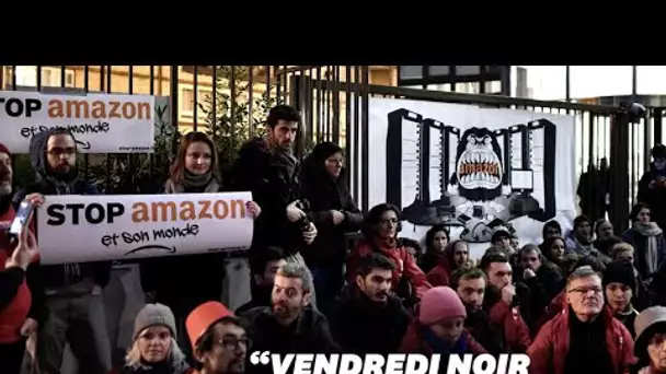 Contre le Black Friday, le siège d'Amazon France bloqué par des manifestants