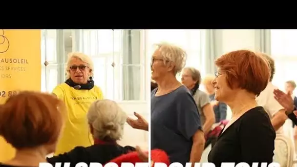 Véronique de "Gym Tonic" challenge les résidents des maisons de retraite