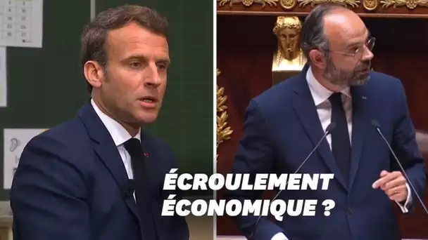 Macron ne craint pas "l'écroulement économique" que Philippe avait évoqué à l'Assemblée