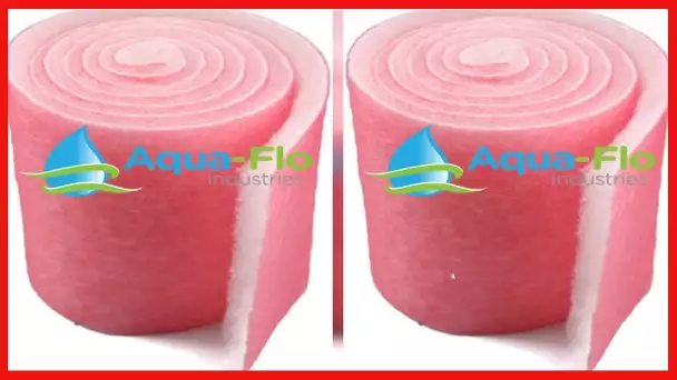 Aqua Flo 12" Pond & Aquarium Filter Media, 72" (6 Feet) Long x 1" Thick (Pink/White)