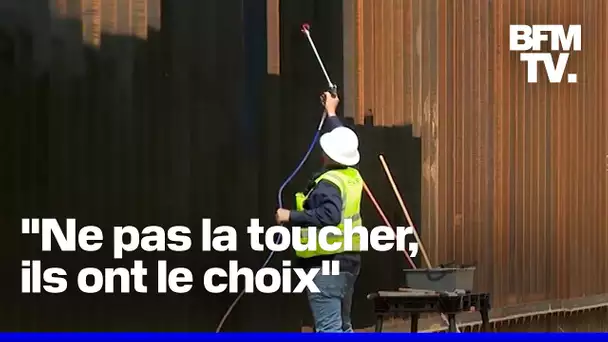 Le mur frontalier entre les États-Unis et le Mexique repeint en noir pour dissuader les migrants