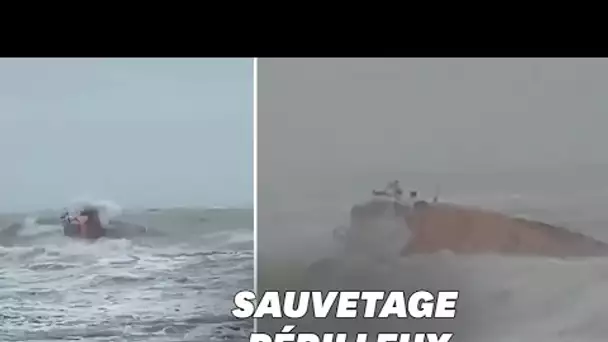 Tempête Ciara: les sauveteurs anglais ont secouru ce surfeur dans une mer déchaînée