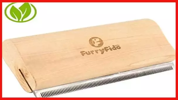 DeShedding Brush/Cat Brush/Dog Brush by Furryfido Wooden Design, Effective Grooming Tool for Dog