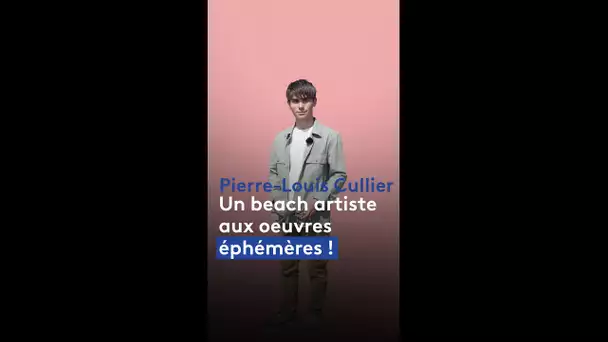 La plage à marée basse devient une toile pour le jeune artiste de beach art Pierre-Louis Cullier