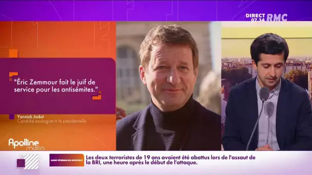 Présidentielle : la charge de Yannick Jadot contre Eric Zemmour