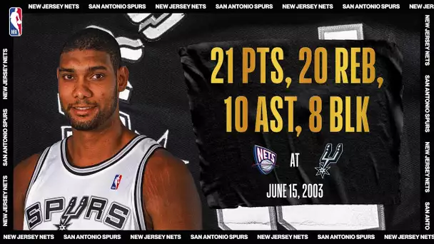 Tim Duncan’s monster night (21p/20r/10a/8b) in GM 6 of 03' Finals |  Nets @ Spurs | #NBATogetherLive