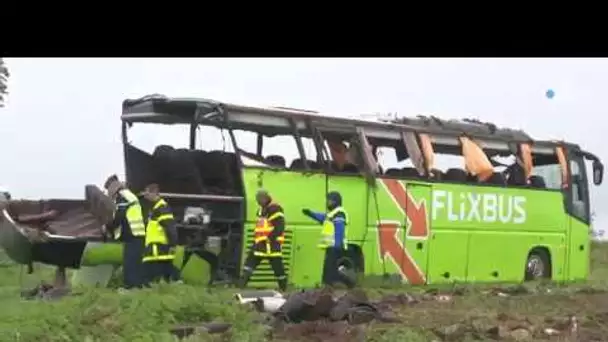 Accident sur l'A1 : un car Flixbus se renverse avec 33 personnes à son bord