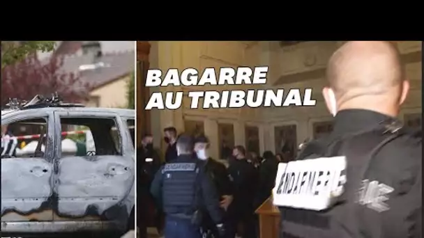 Policiers brûlés à Viry-Châtillon: 5 accusés condamnés, pugilat au tribunal