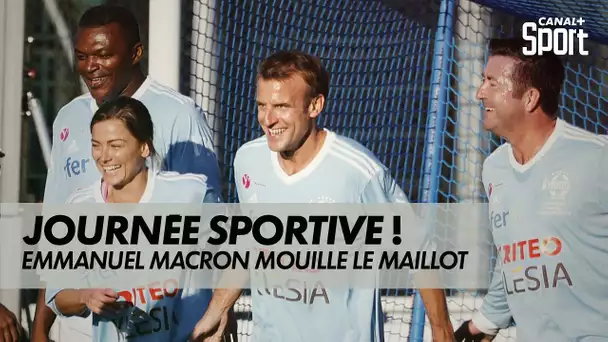 Journée sportive pour Emmanuel Macron