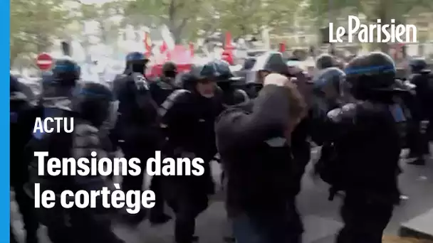 1er mai : heurts entre policiers et manifestants au sein du cortège parisien