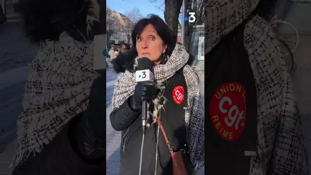 Nathalie Humbert, fonctionnaire de catégorie C, manifeste à Reims contre la réforme des retraites