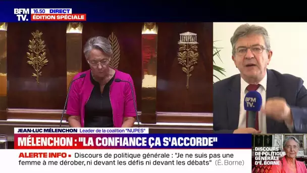 Jean-Luc Mélenchon à propos d'Élisabeth Borne: "Le désordre c'est elle, l'instabilité c'est elle"