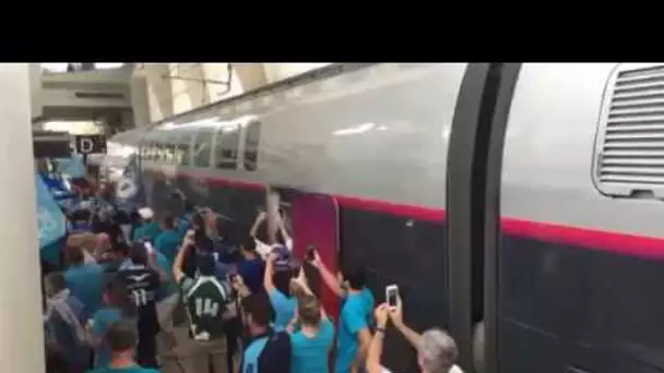 pause des supporters de Montpellier à la gare de Lyon