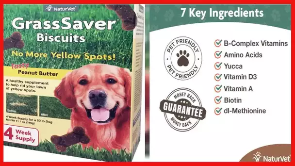 NaturVet – GrassSaver Biscuits for Dogs – Healthy Supplement to Help Rid Your Lawn of Yellow Spots