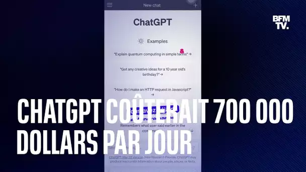 L'utilisation de ChatGPT coûterait 700 000 dollars par jour