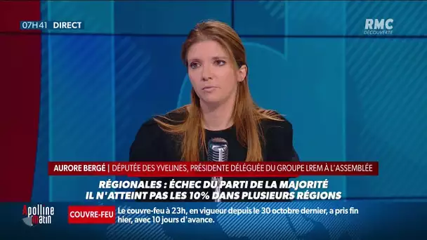Abstention record aux Régionales: sur RMC, Aurore Bergé assume "un échec collectif"