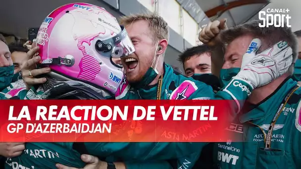 La joie de Vettel après son podium au GP d'Azerbaïdjan !