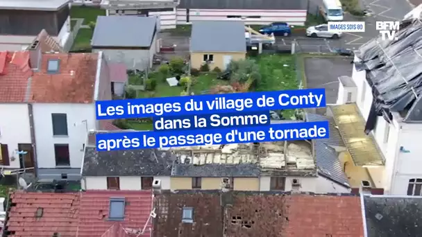 École effondrée, maisons détruites... Le village de Conty vu du ciel après le passage d'une tornade