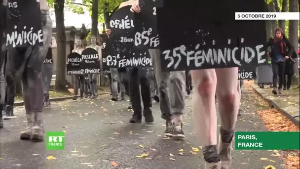 Seins nus, des Femen protestent à Paris contre les «féminicides»