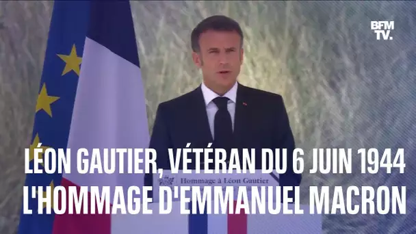 Hommage à Léon Gautier, dernier vétéran français du 6 juin 1944: le discours d'Emmanuel Macron