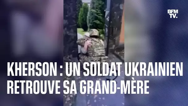 Ce soldat ukrainien, de retour à Kherson, se jette dans les bras de sa grand-mère