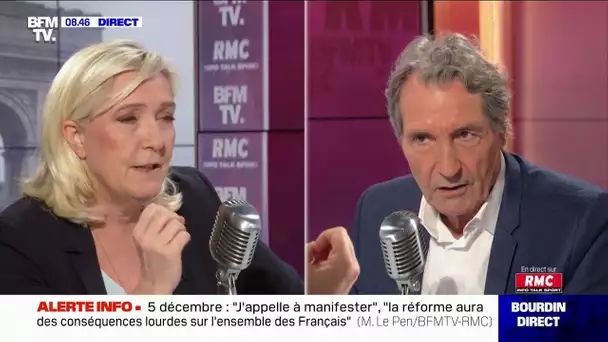 "Un système de retraites se finance par l'emploi et par la natalité !" défend Marine Le Pen