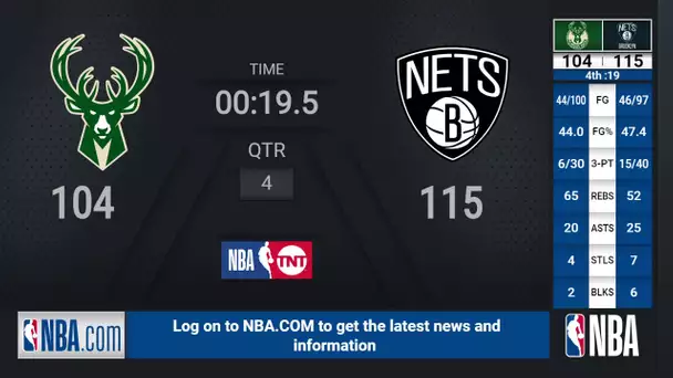 Bucks @ Nets | NBA Playoffs on TNT Live Scoreboard